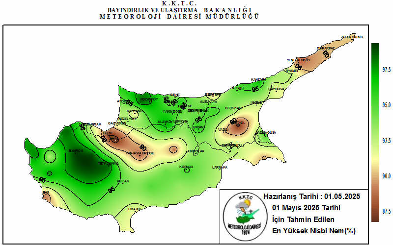 Kıbrıs Geneli 3 Günlük Tahmin