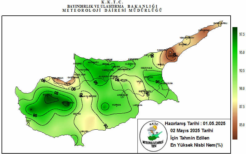 Kıbrıs Geneli 3 Günlük Tahmin