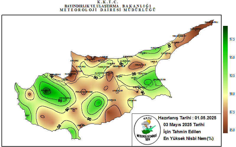 Kıbrıs Geneli 3 Günlük Tahmin