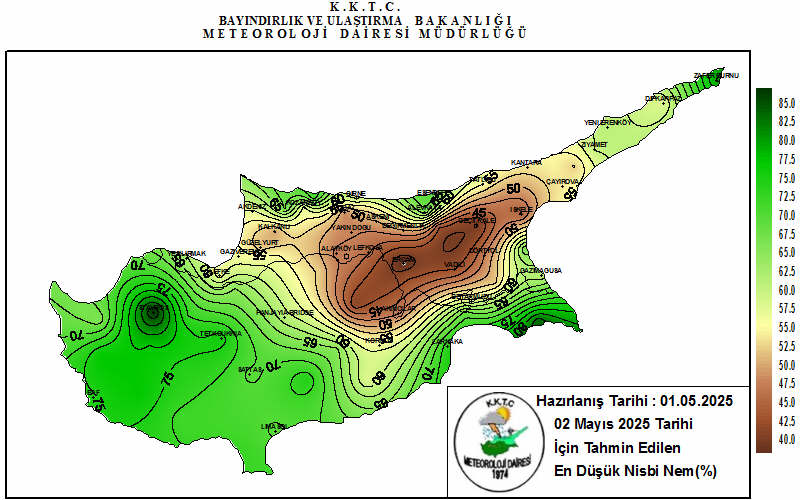 Kıbrıs Geneli 3 Günlük Tahmin