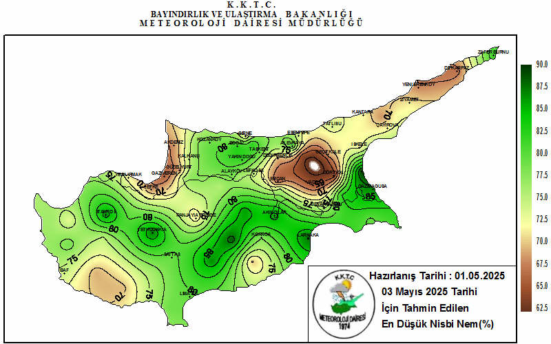 Kıbrıs Geneli 3 Günlük Tahmin