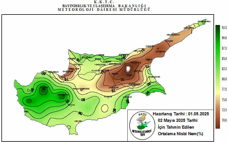 Kıbrıs Geneli 3 Günlük Tahmin