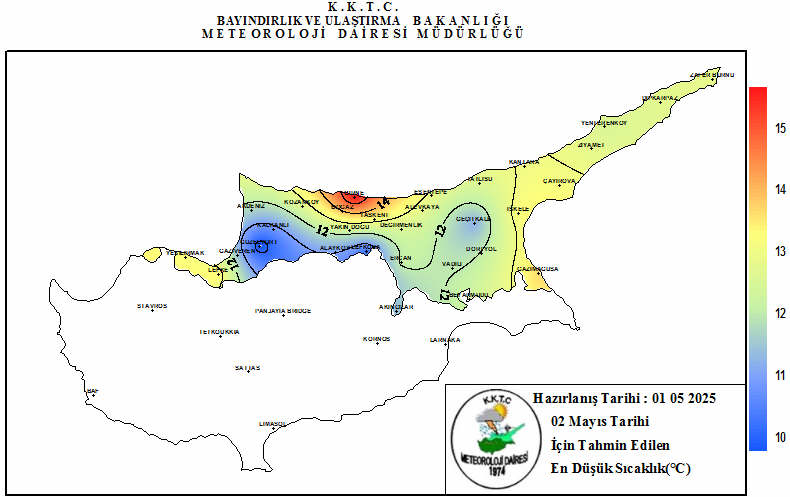 Kıbrıs Geneli 3 Günlük Tahmin