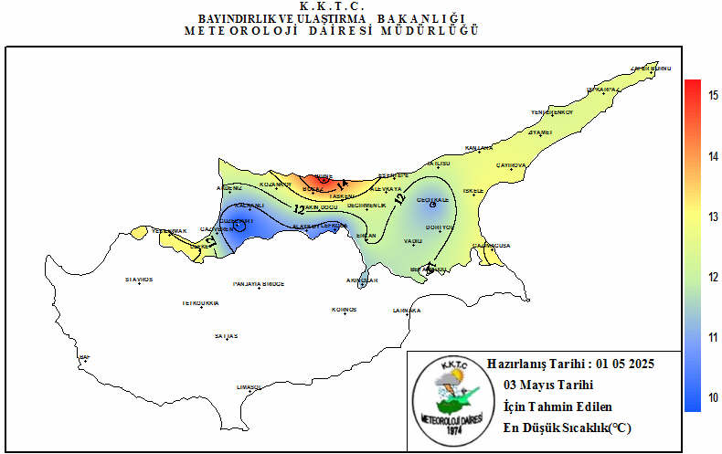 Kıbrıs Geneli 3 Günlük Tahmin