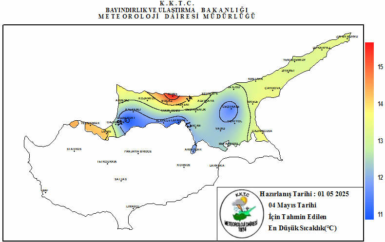 Kıbrıs Geneli 3 Günlük Tahmin